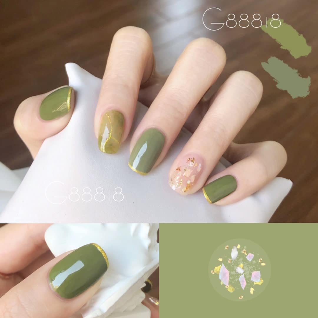 matcha nails maniqure