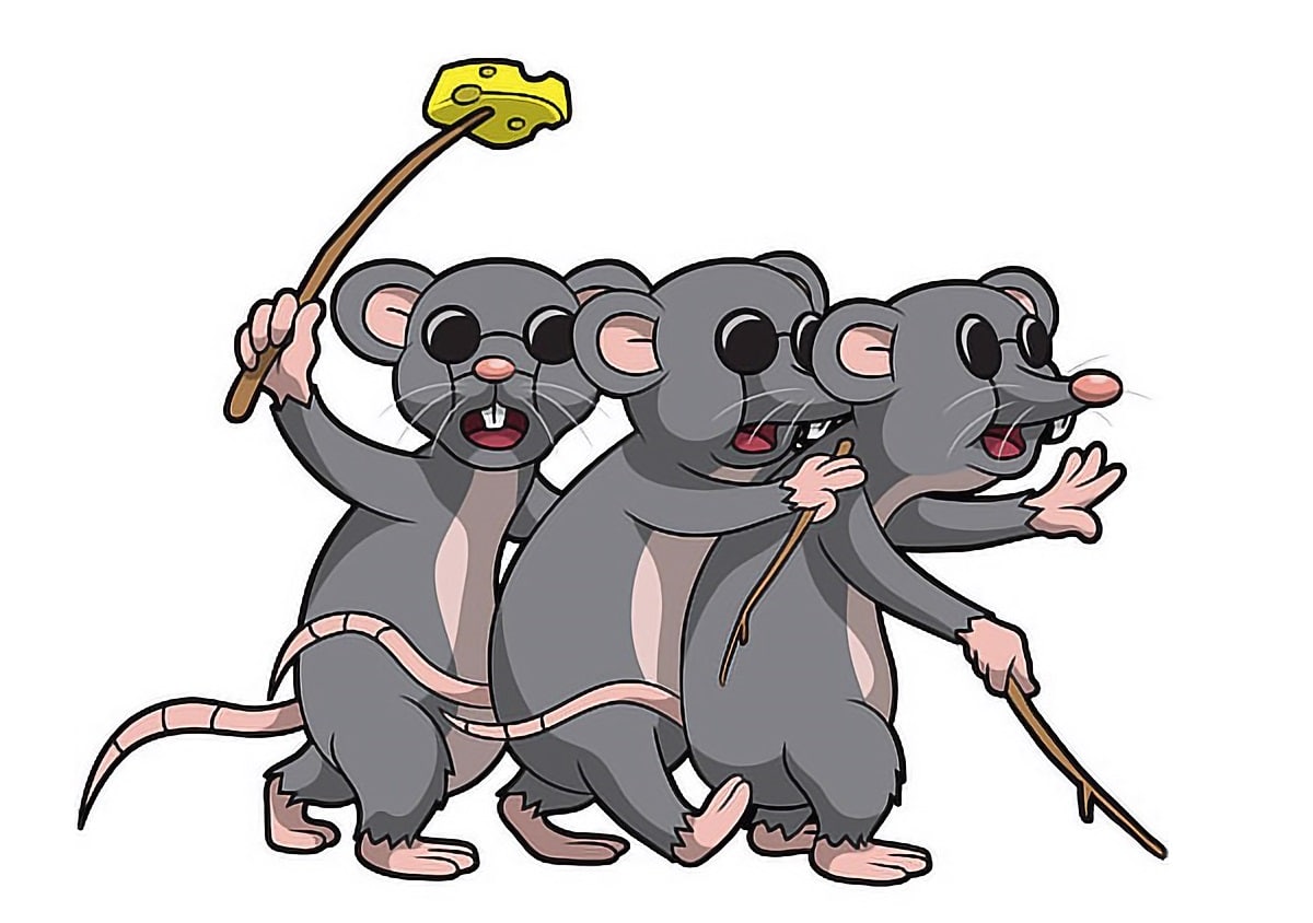 Включи 3 мышей. Три мыши. Слепые мыши из мультика. Крыса мультяшная. Три Слепые мышки.