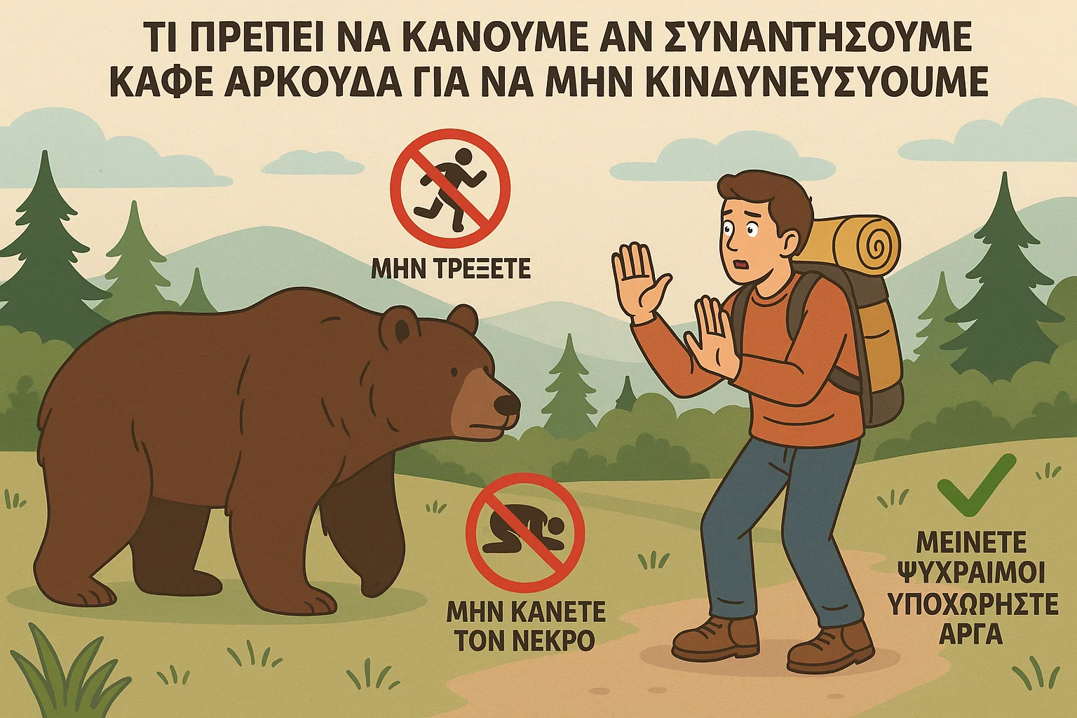 Τι πρέπει να κάνουμε αν συναντήσουμε καφέ αρκούδα